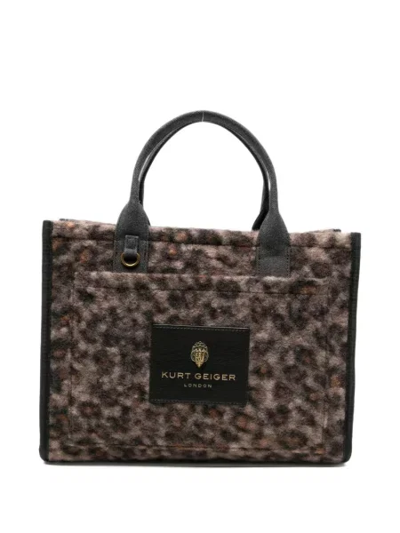 Leopárdmintás shopper táska Kurt Geiger London nyomtatás barna