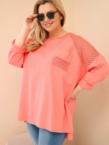 Bluza Kesi Włoski z nadrukiem pomarańczowa