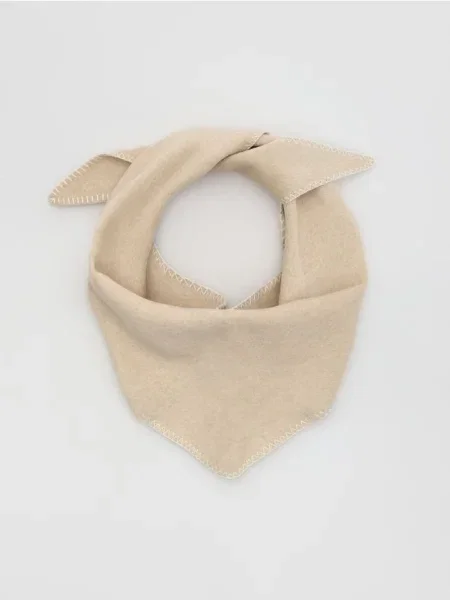 Reserved Fular cu adaos de lână crem