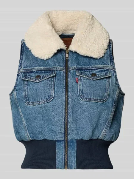Kamizelka o kroju regular fit z czystej bawełny model TINY SHERPA VEST' Levi's niebieska