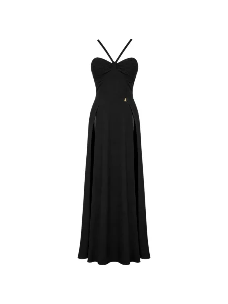 Rochie maxi Divedivine drapată negru