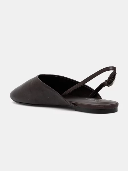 Calvin Klein bőr balerina cipő OBLIQUE BALLERINA SLINGBACK LTH