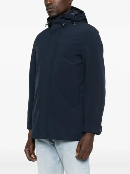 Palton Woolrich cu glugă albastru