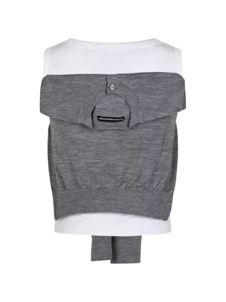 Top Alexander Wang cu legături alb