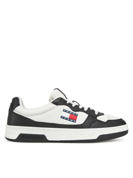 Kožne tenisice Tommy Jeans crna