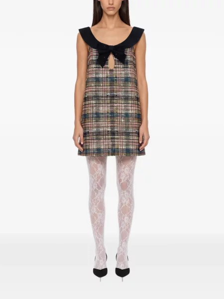 Μίνι φόρεμα Shushu/tong με φιόγκο tweed μαύρο