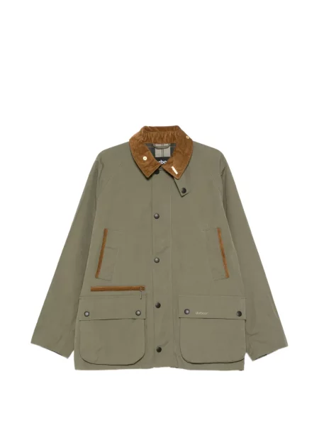 Manšestrová s límcem bunda Barbour zelená