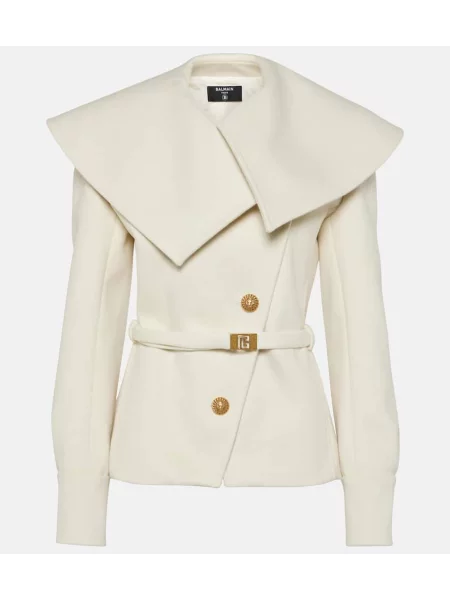 Palton Balmain de lână alb