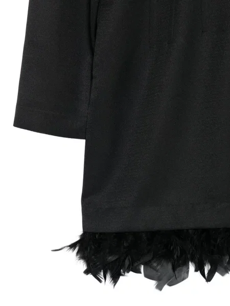 Lung rochie mini Plan C cu pene negru