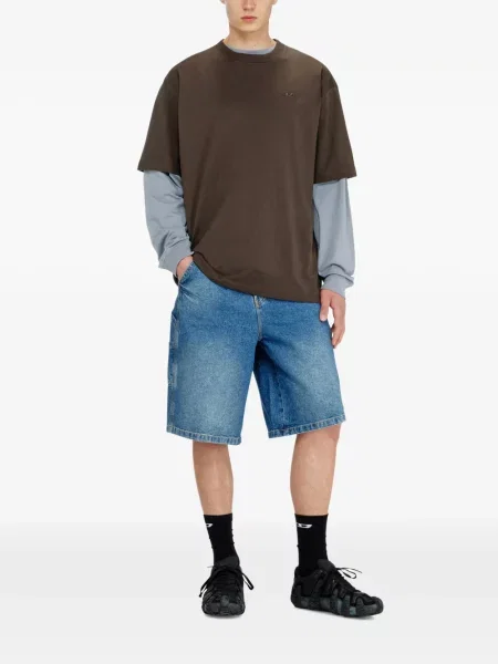 Tricou Diesel cu broderie maro