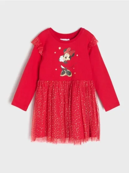 Sinsay šaty s tylovou sukní Minnie Mouse červená
