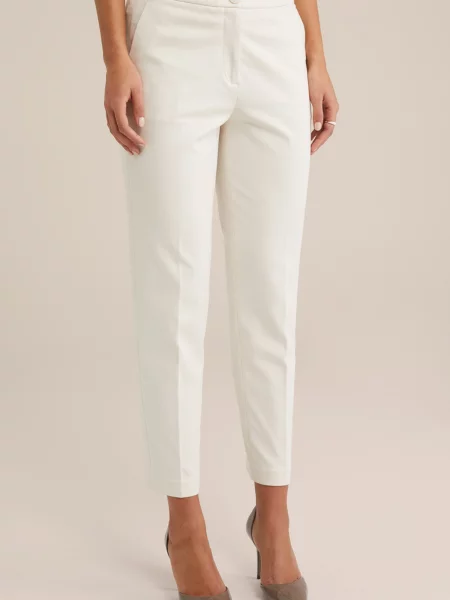 WE Fashion Pantaloni cu dungă bej