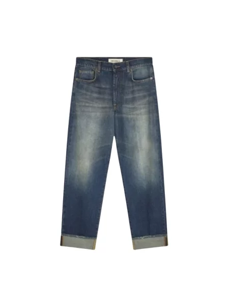 Jeansy straight leg Semicouture niebieskie