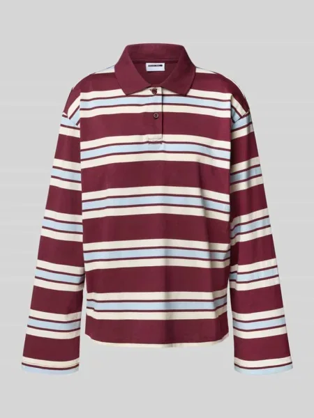 Bluzka z długim rękawem i krótką listwą guzikową model ‘AURA’ Noisy May bordowa