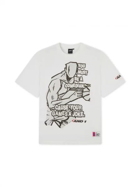 Tricou Comedian gri / negru alb