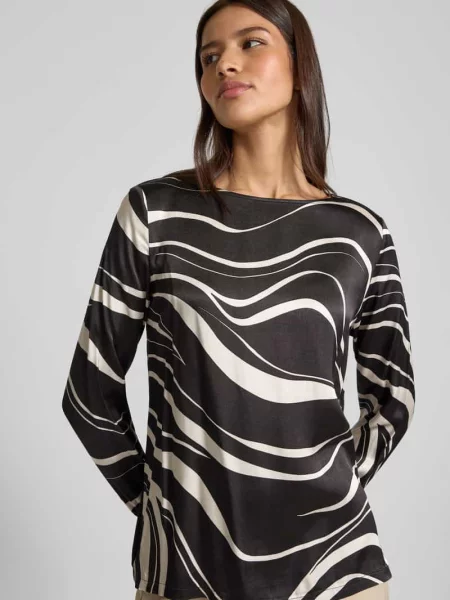 Bluzka o kroju relaxed fit z czystej S.oliver Black Label czarna