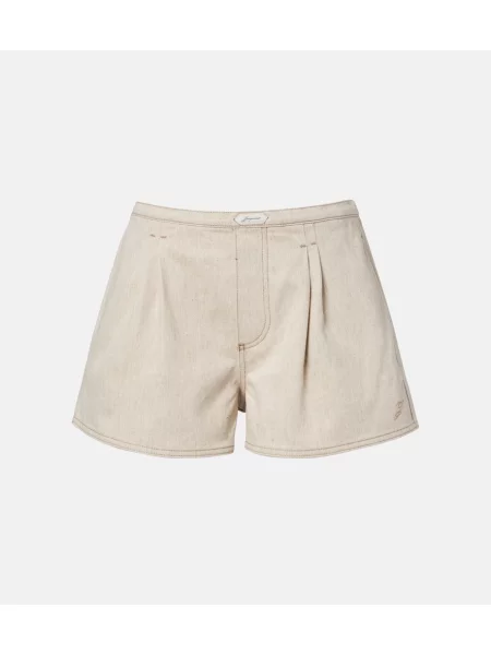 Pantaloni scurți din denim Jacquemus bej