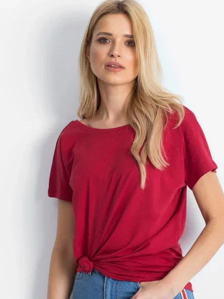 Tricou Fashionhunters bordo