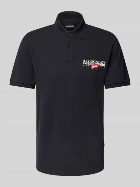 Koszulka polo o kroju slim fit z nadrukiem z logo model ‘AYLMER’ Napapijri czarne