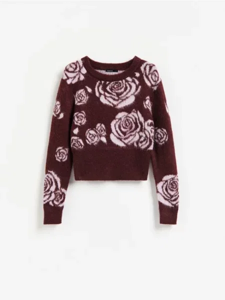 Reserved Pulover cu adaos de lână multicolor