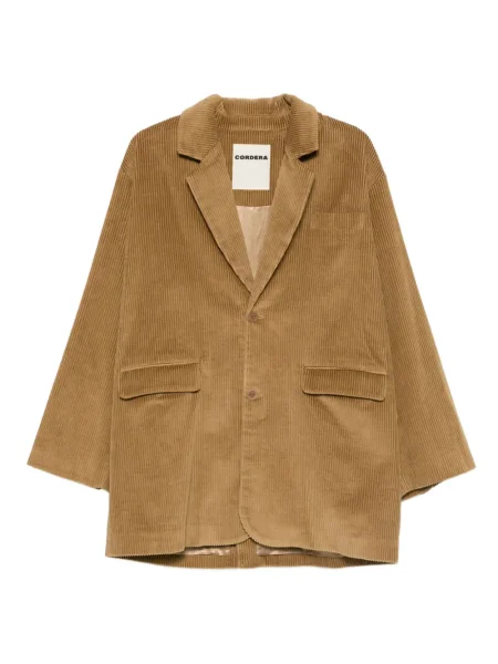 Marynarka Cordera sztruksowa jednorzędowa brązowa