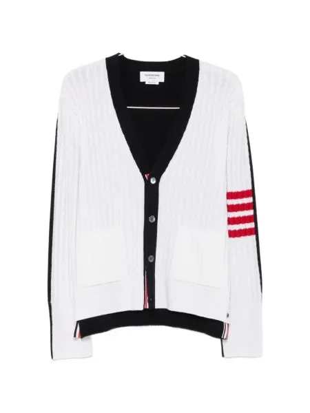 Cardigan Thom Browne tricotate alb