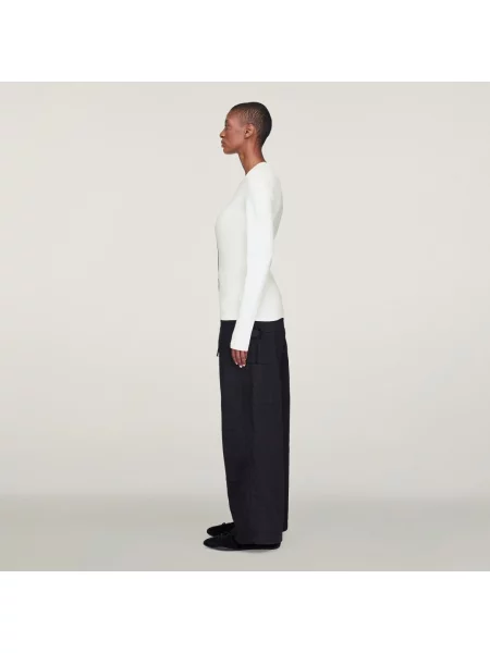 Longsleeve Fitted Cinch biały