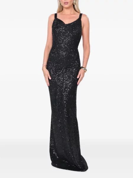Rochie maxi Roserry cu paiete negru