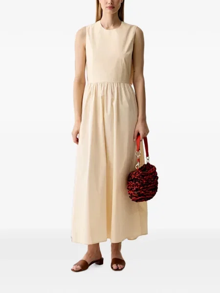 Rochie midi Benetton fără mâneci alb