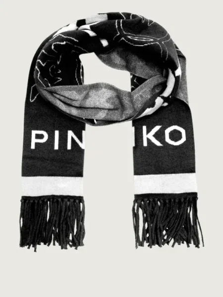 PINKO Fular negru alb