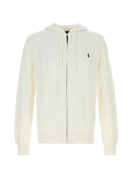 Kötött kapucnis melegítő felső Polo Ralph Lauren fehér