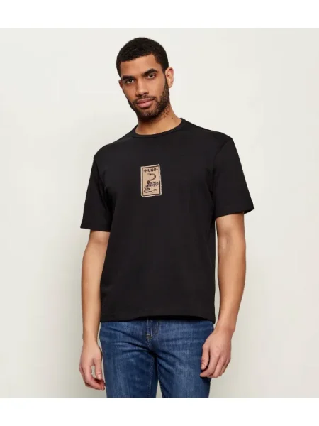 HUGO Tricou Dobul | Relaxed fit negru