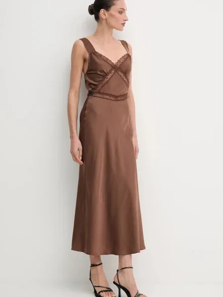 Сукня Bardot maxi розкльошена жовтий