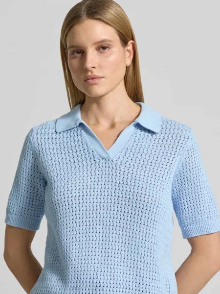 Sweter z dzianiny z kołnierzykiem polo i rękawem o dł. model DENEFA' Soyaconcept