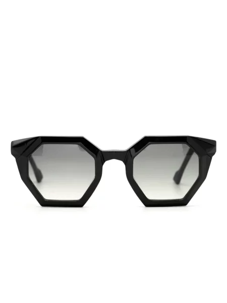 Ochelari de soare Yohji Yamamoto cu imprimeu geometric negru