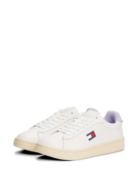 Fűzős csipkés sneaker Tommy Hilfiger autogrammal fehér