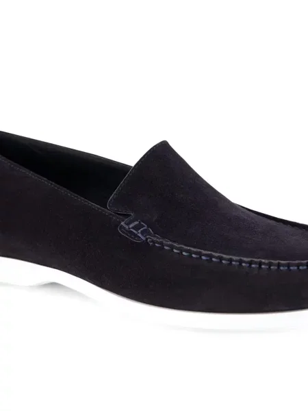 Pantofi loafer Manolo Blahnik din piele de căprioară albastru