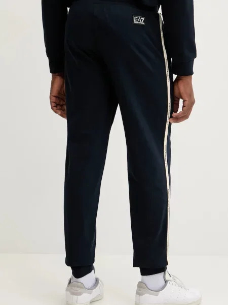 Emporio Armani pantaloni de trening din bleumarin cu imprimeu