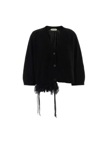 Lniany sweter Alberta Ferretti czarny