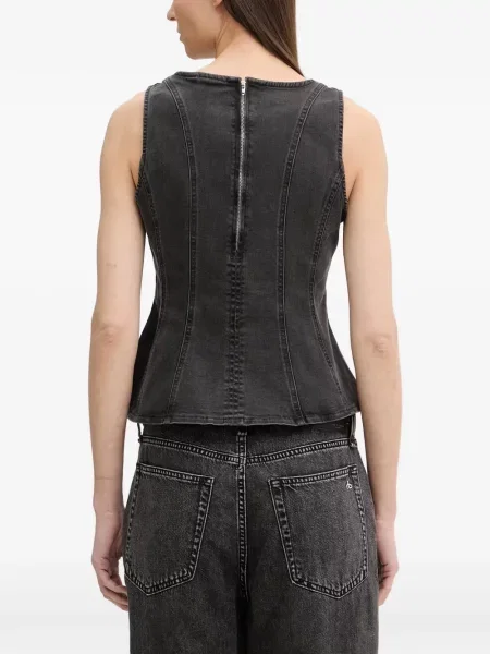 Cămașă de blugi Levi's® în carouri cu imagine cu decolteu în V gri