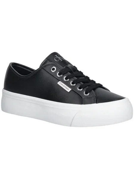 Sneakerși Calvin Klein cu șireturi din dantelă negru