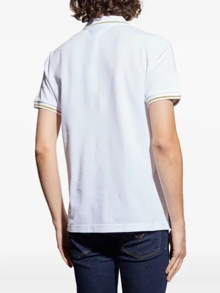Polo Versace Jeans Couture cu broderie alb