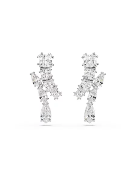 Kolczyki Swarovski biznesowe szare