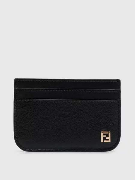 Шкіряний гаманець Fendi чорний
