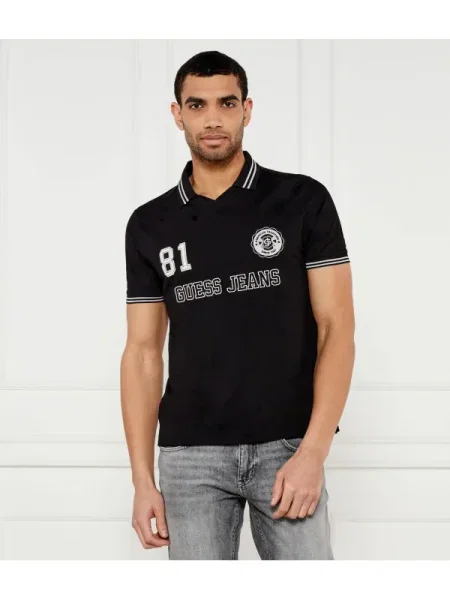 Guess Jeans Polo REG SOCCER negru