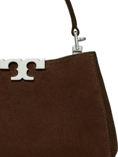 Geantă messenger Tory Burch din piele de căprioară maro