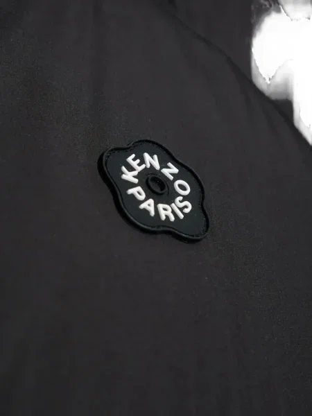 Geacă cu puf Kenzo cu glugă negru