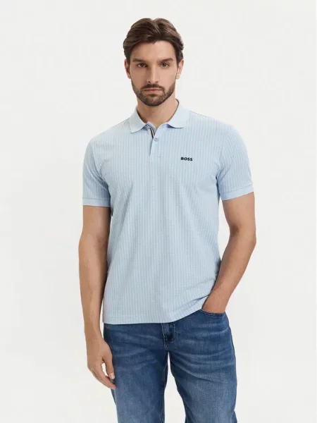 BOSS Tricou polo Pl Goc Birdie 3 deschis albastru