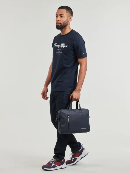 Tommy Hilfiger póló sötétkék férfi nyomott mintás kék