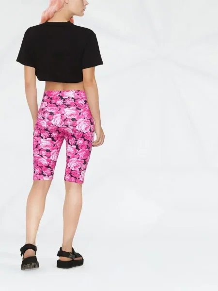 Pantaloni scurți de sport Msgm cu model floral cu imagine roz
